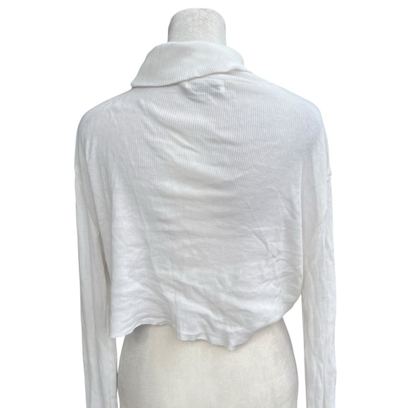 ETERNE Cropped Ribbed Turtleneck Top Sz M - Picture 9 of 11